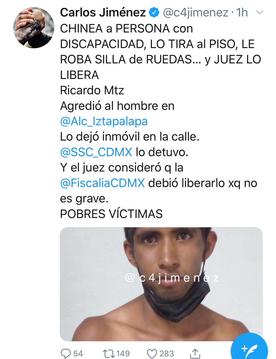c4jimenez's tweet photo. EL JUEZ Q LO LIBERÓ
Es Armando Anzaldo Izquierdo, juez del @PJCDMX
Ordenó liberar a este sujeto a pesar de q “chineó” a una persona con discapacidad, la dejó tirada en el piso y le robó esta silla de ruedas.
@SSC_CDMX lo detuvo
@FiscaliaCDMX lo encerró
El juez lo soltó. https://t.co/08AzNHH4Gc