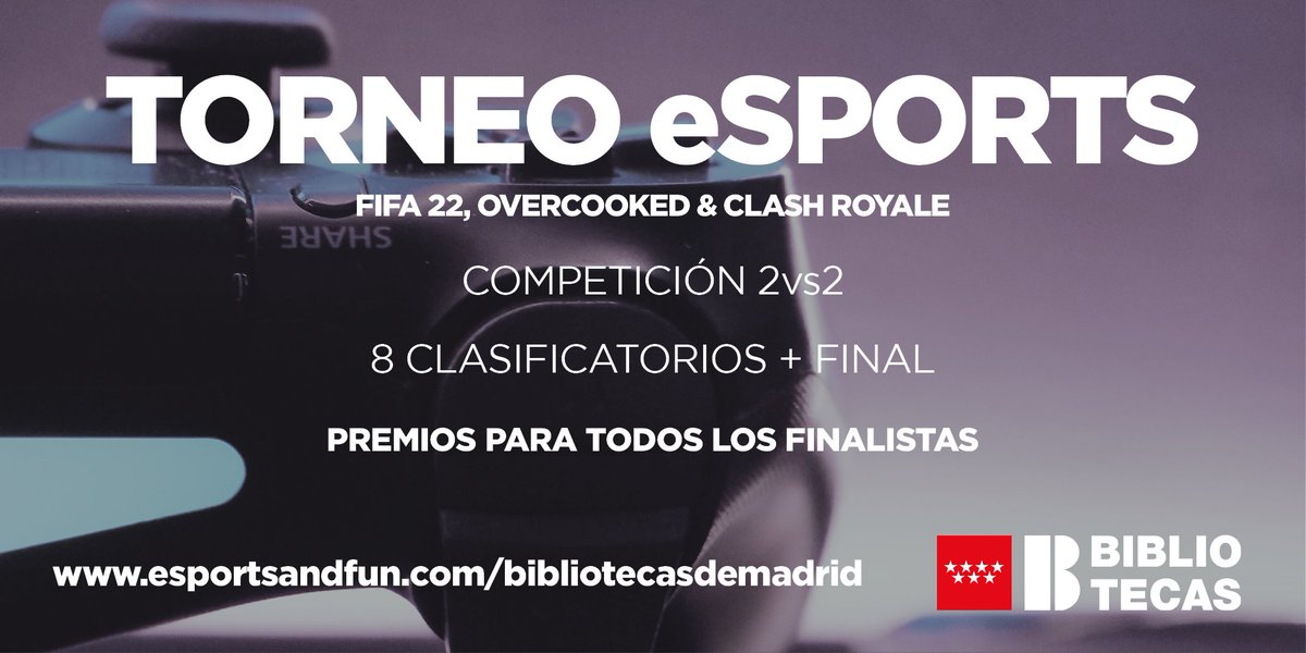 Las inscripciones a los torneos clasificatorios de <a href="/LibrosCMadrid/">Bibliotecas▪️Comunidad de Madrid</a> van a muy buen ritmo.

El día 30 de septiembre te veremos en la Biblioteca Rafael Alberti? 

+INFO E INSCRIPCIONES: esportsandfun.com/bibliotecasdem…