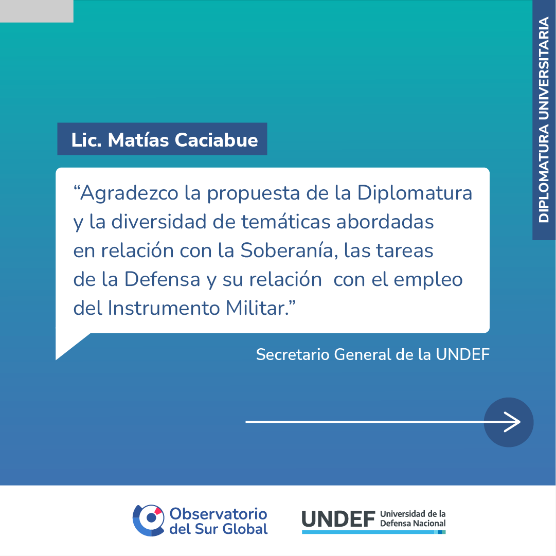 ObsSurGlobal's tweet photo. 📢📚 El lunes pasado comenzó la Diplomatura Universitaria “Soberanía e Integración Regional en el Siglo XXI”, dictada por el Observatorio del Sur Global en conjunto con la @UNDEFArgentina 

🌎 Participaron estudiantes de distintas partes de nuestro país y de la región. https://t.co/6lIqerpuC1
