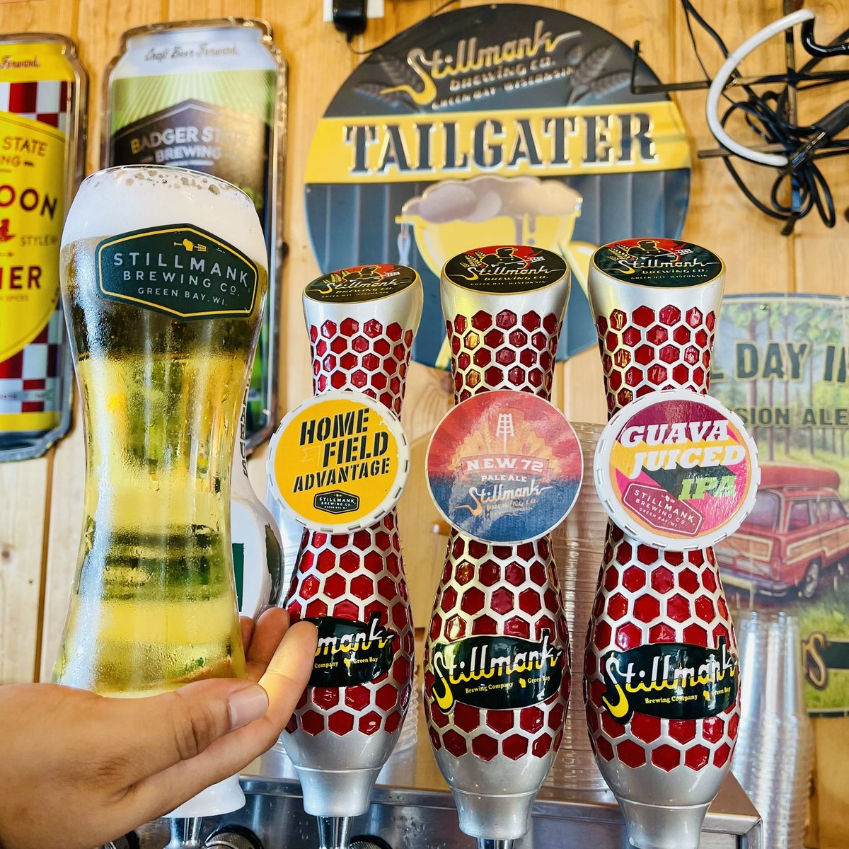 Just tapped <a href="/StillmankBeer/">Brewer</a> new beer Home Field Advantage Kolsch. Full beer listed on <a href="/untappd/">Untappd</a> #GoPackGo