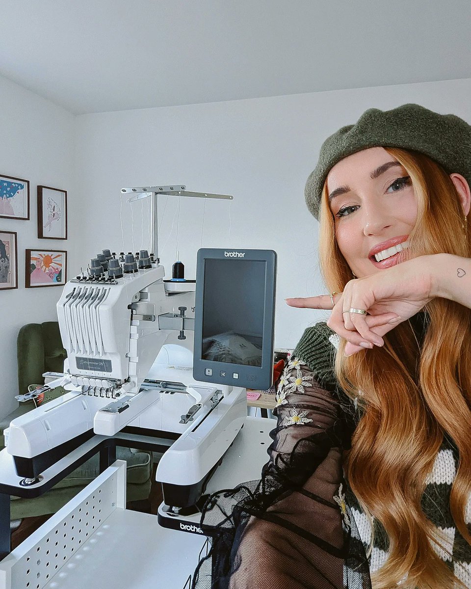 SarahGillywigg's tweet photo. Exciting news 💥💥💥 Me and my new bae the beast that is the Brother PR680W Embroidery machine is our beautiful investment for both me and Lewis that'll involve working on the new Merch for Fudbuddies NFTs, Shrimply Creative collections and other custom pieces!! Ahhhh!! 💀🦐🎉👏🏻 https://t.co/5h8IYh2zMj