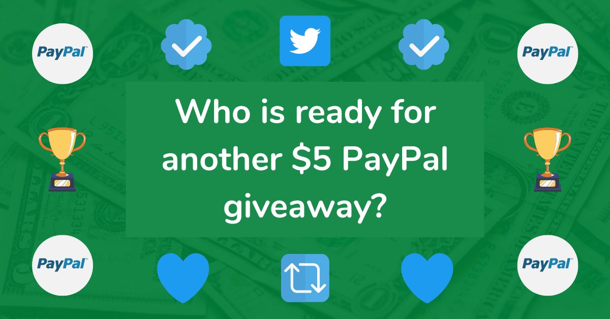 GPTWebsites's tweet photo. Who is ready for another $5 PayPal giveaway?

https://t.co/Mn6ILglalf

#Giveaway #Giveaways #GiveawayAlert #PayPal https://t.co/9eWfFZaM7S
