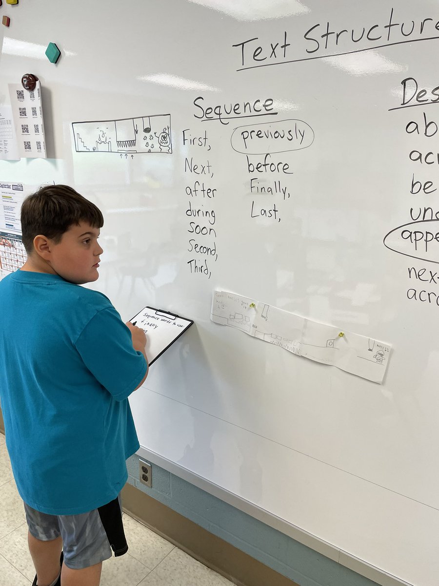Noah is looking for just the right sequence words to include in his sequence writing walking us through his video game level!