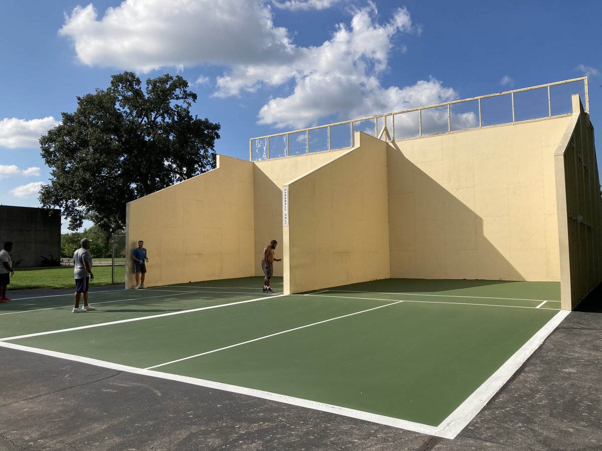That fresh coat feeling: Games are back on after the #handball courts next to the Dennis & Judith Jones Visitor and Education Center received surface repairs and repainting.