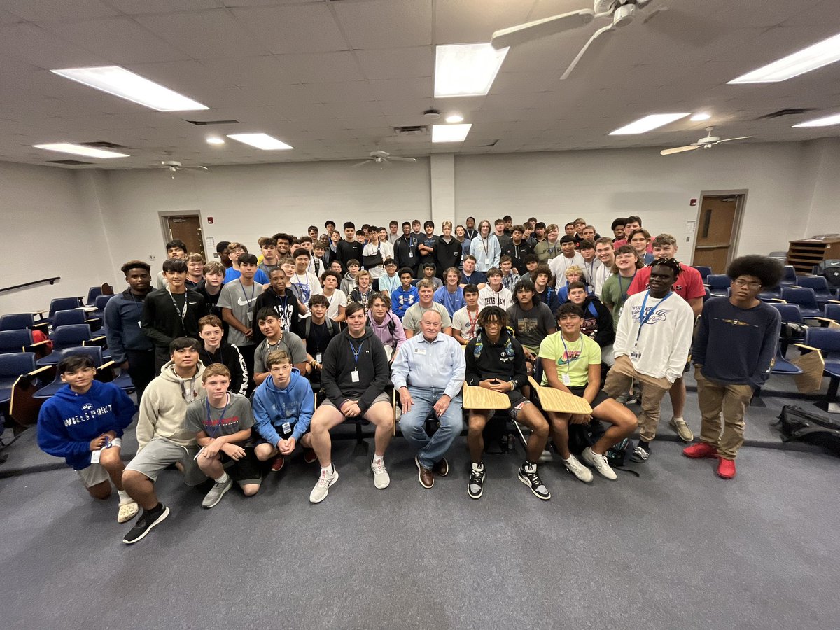 Thank you Mr. LyBrand for the OTSS lesson today! He was a member of the 1965 team and shared their successes and stories with our players today! #WeWillWin #OTSS #willspointproud