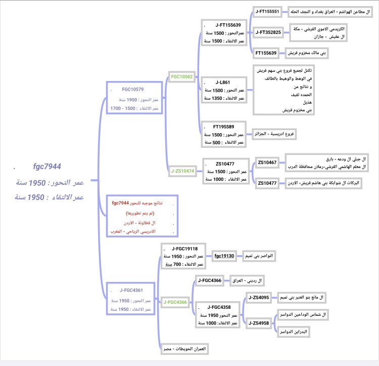 FGC7944DNA's tweet photo. أخر تحديث للأعمار
لموقع #FamilyTreeDNA
عمر التحور الجامع #FGC7944
وكذلك عمر التحورين المتفرعين منه
النجدي -التميمي - #FGC4361
الحجازي -القرشي- #FGC10579
وكذلك ما تفرع منهما https://t.co/BGU87B2uam