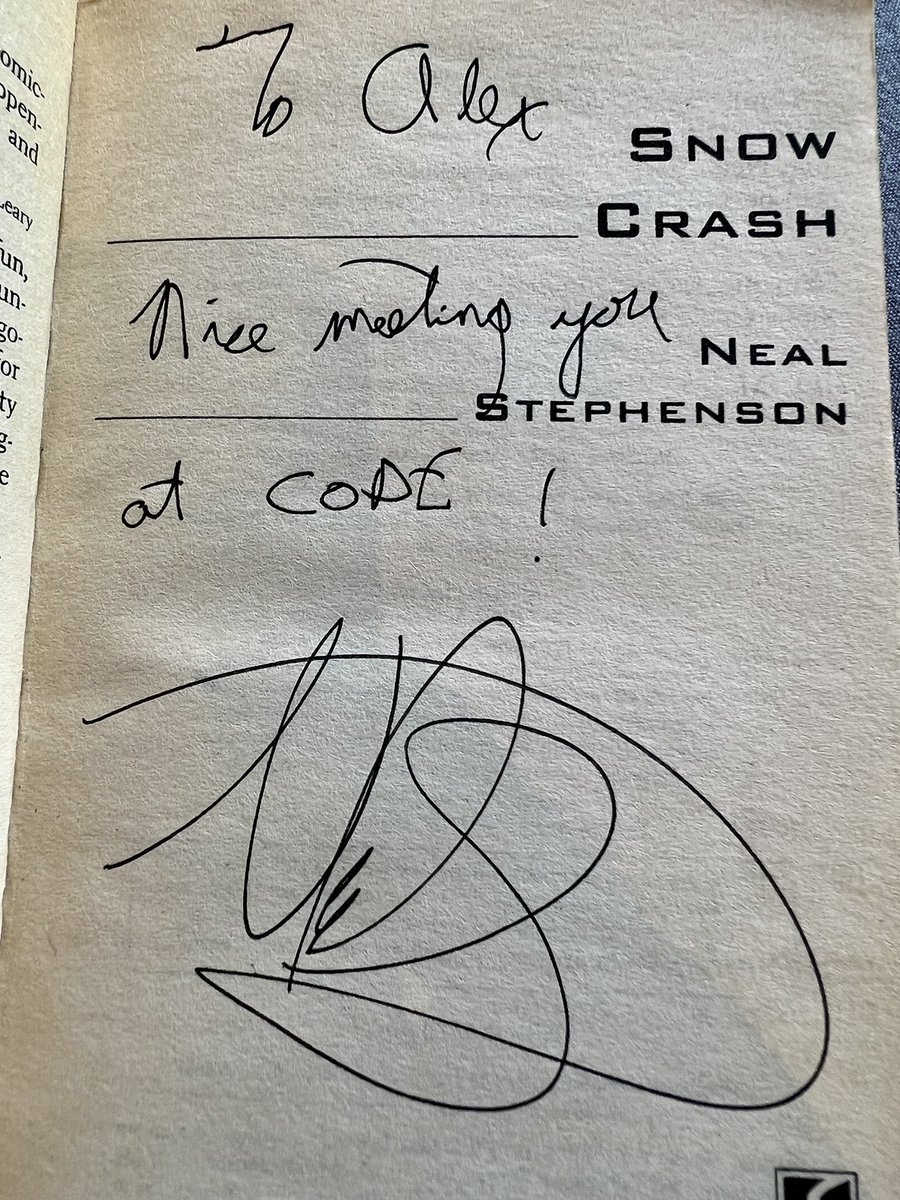 akruglov's tweet image. Definitely geeked out seeing the great @nealstephenson speak at #Code2022. He’s dry, sharp, and funny. Neal has a history of seeing around corners the rest of us do not