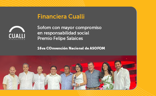 FCualli's tweet photo. En el marco de la 16va Convención Nacional de ASOFOM, fuimos galardonados como la Sofom con mayor compromiso en responsabilidad social, con  el premio Felipe Salaices. 

Nos ocupamos por desarrollar proyectos de sostenibilidad.

#asofom #FinancieraCualli #sofom #sotenible https://t.co/UJLmL7FNJA