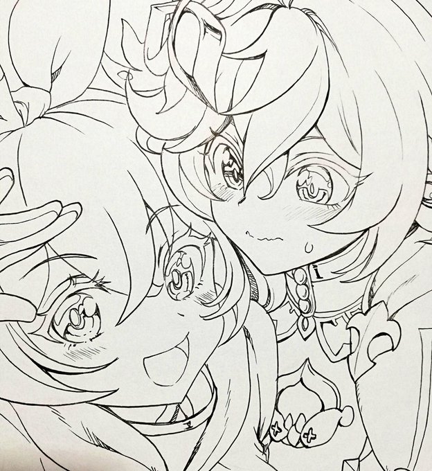 こみトレ持ち込み用の色紙を描いてます 