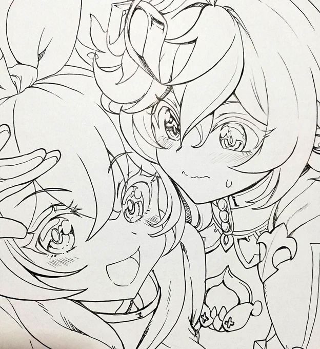 こみトレ持ち込み用の色紙を描いてます 