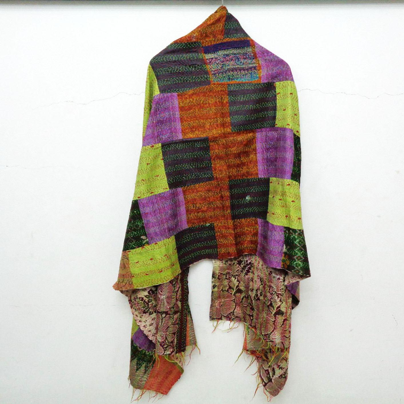 Silk Scarf Neck Wrap Stole patchwork Sew Long Valentines Day Scarves handmade KT69