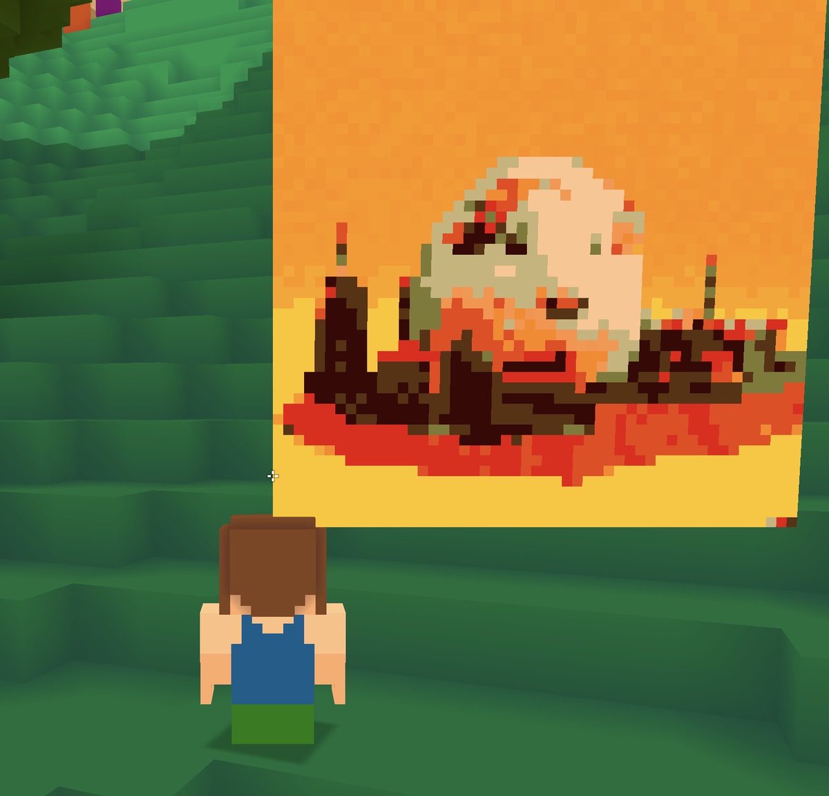 aduermael's tweet photo. Ask Dall·E 2 for an image, turn it into a 3D object, from within @particubes. 🤩 #coolhack (by @caillef_ )
#voxelart @Dalle2Pics https://t.co/Iv9kYqqrx8