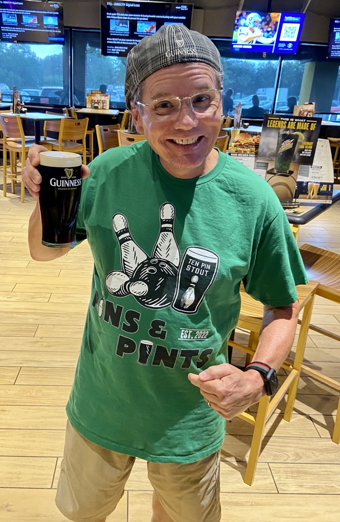 @GuinnessUS @GuinnessGB The perfect pint to celebrate the debut match for our “Pins & Pints” bowling team. Sláinte my friends! #guinness #perfectpint #guinnessstrike