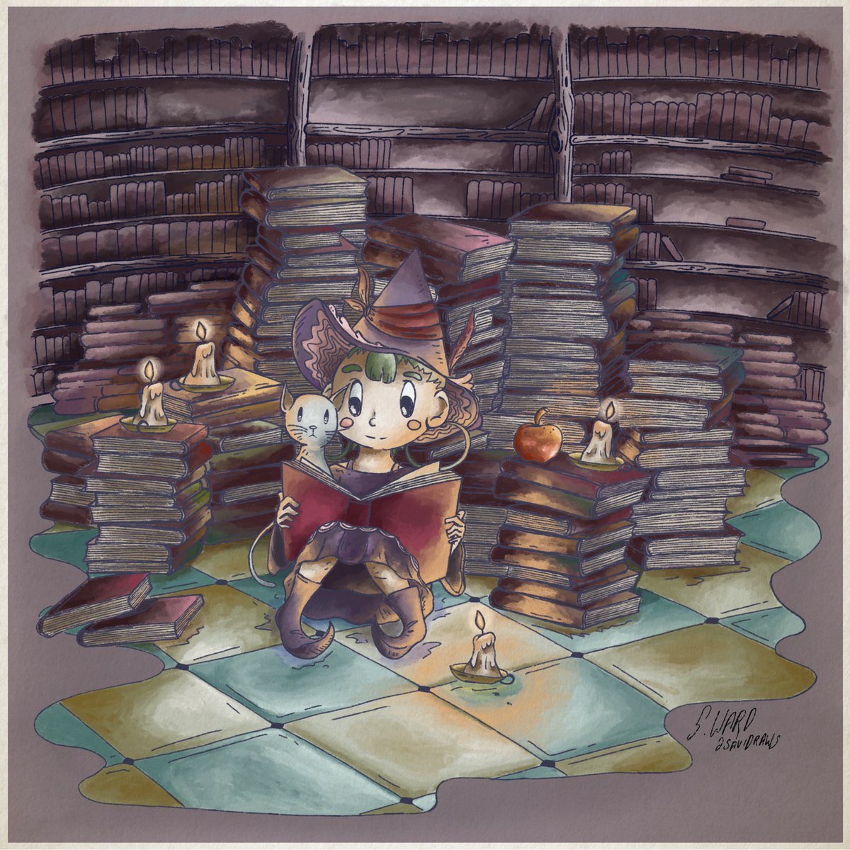SaviDraws's tweet photo. Late night reading ✨📖✨🌙
@Procreate #Illustration #artmash #procreate #digitalart #smallartist #artistsontwitter #cat https://t.co/naqEPMEG1O