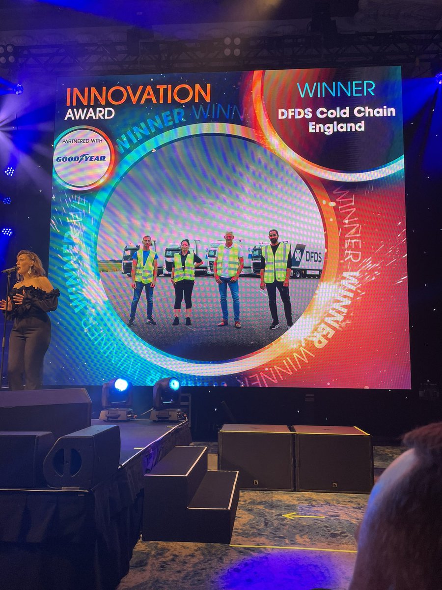 Congratulations to DFDS cold chain England for winning the Goodyear innovation award category at the #MTAwards2022