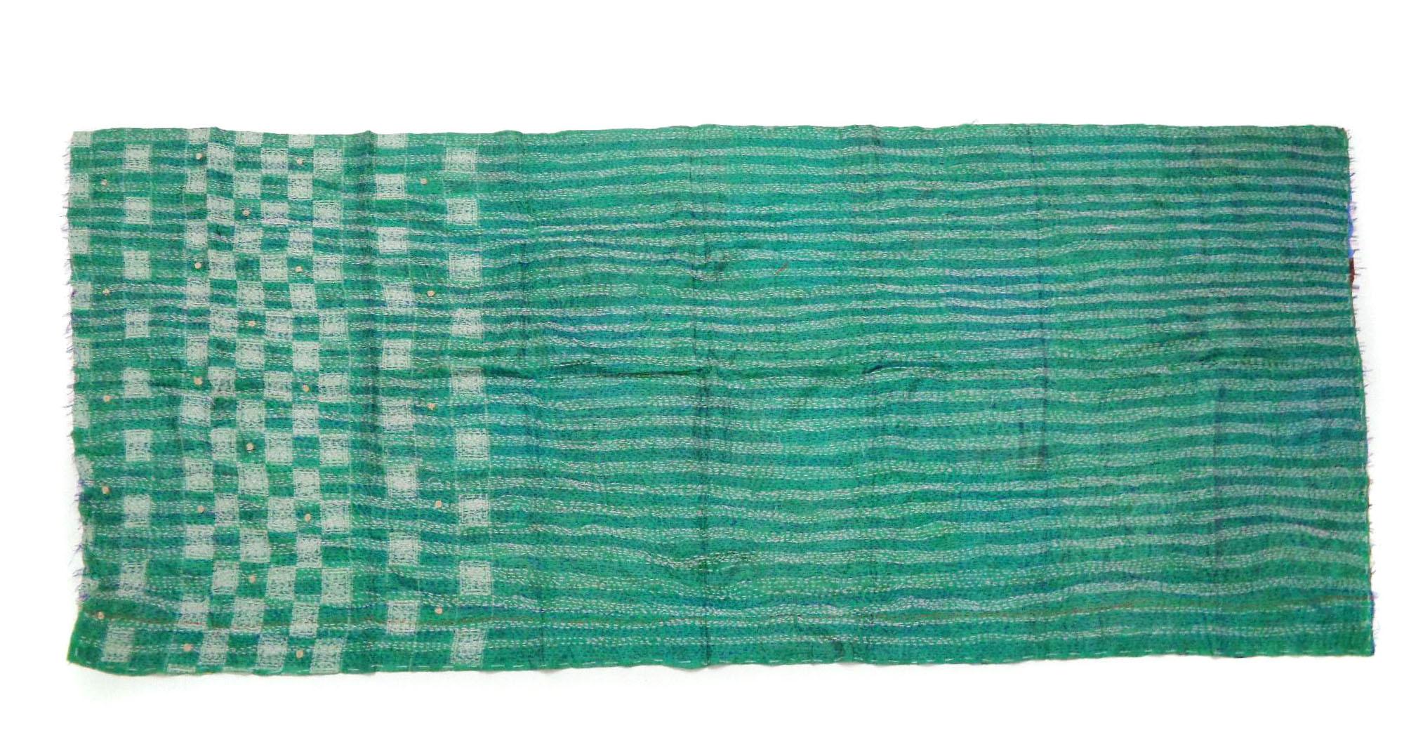 Silk Kantha Scarf Head Wrap Stole patchwork Hand Quilted Women Shawl Stitched KT65