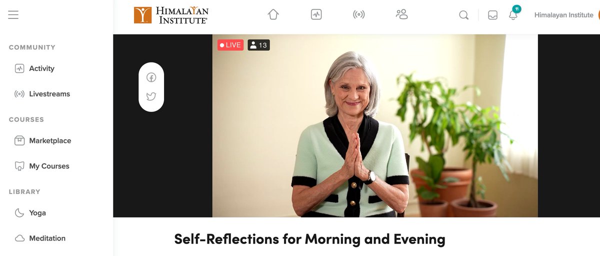 Did you miss today's livestream with Sandy Anderson? Sign up for FREE as a Community Member of HI Online and view our short talks and practices for up to a week after they post live.

Sign up today himalayaninstitute.org/online/