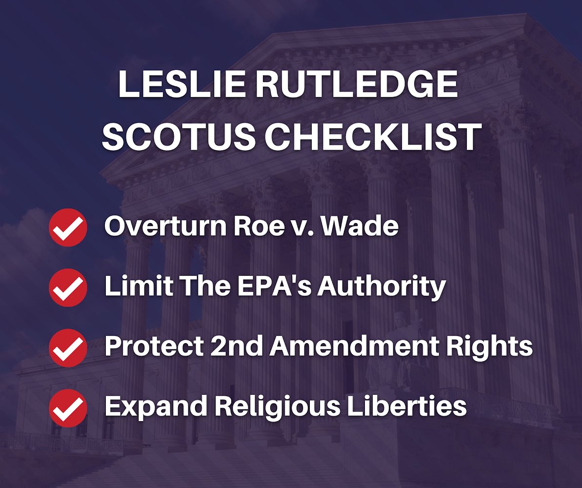 LeslieRutledge's tweet photo. As your Attorney General, I have fought hard in our nation’s highest court to defend life, religious liberty, and much more! As your Lieutenant Governor, I will continue to fight for our shared conservative values. #LR4LG https://t.co/B5rg8wMqjz