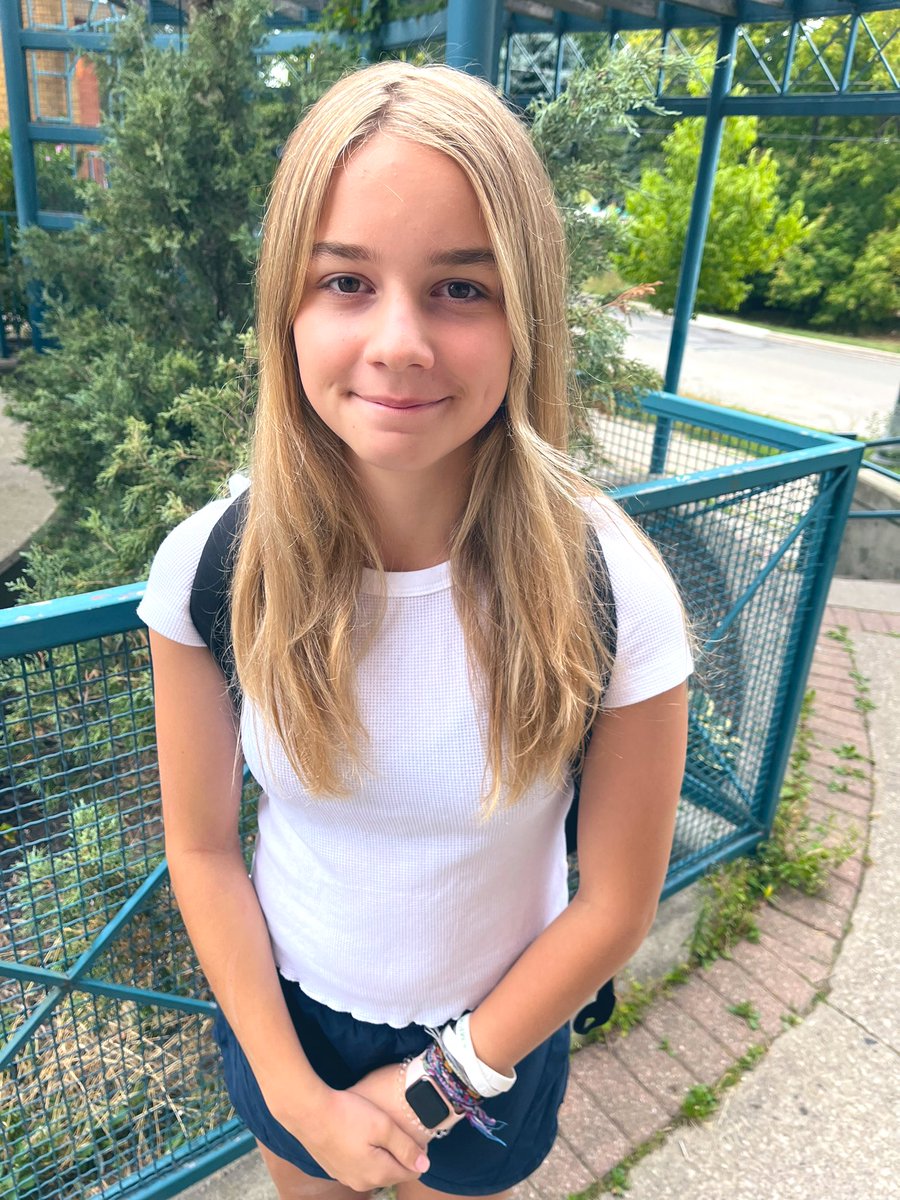 DearestViolet's tweet photo. First day of 8th grade….her last first day of elementary school. She left happy and came home happier. #momlife #BackToSchool #onted #gradeeight https://t.co/ikH5Qa43Bd