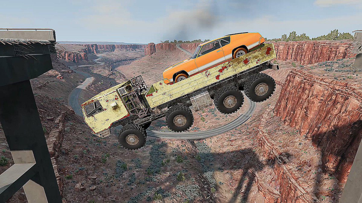 MightySabbu's tweet photo. BeamNG Drive Cars vs Bridge Jump Image PS5 Gamer #ps5gamer #beamngdrive #carsvsbrokenbridge #brokenbridge #carsvsbridgejump #bridgejump #carsvsbridge #bridge #cars https://t.co/IAiSUJF8ni