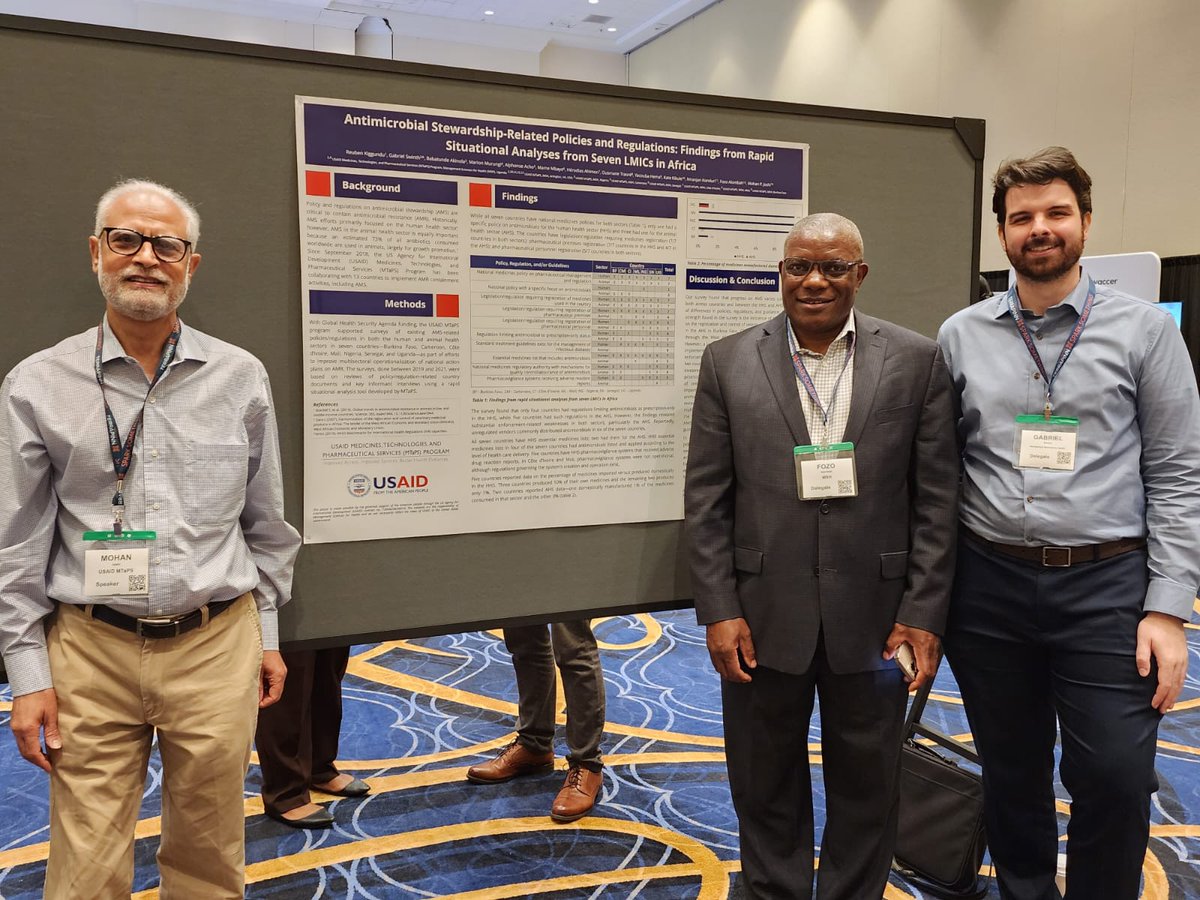MTaPS_Program's tweet photo. MTaPS experts contributed to the dialogue on Day 1 of the two-day #DPCSummit.
Our poster presentation is focused on the findings from rapid situational analyses conducted in 7 LMICs in #Africa on antimicrobial stewardship policies and regulations.
#AMR #StopSuperBugs @USAIDGH https://t.co/9Z5z9s2Hf8