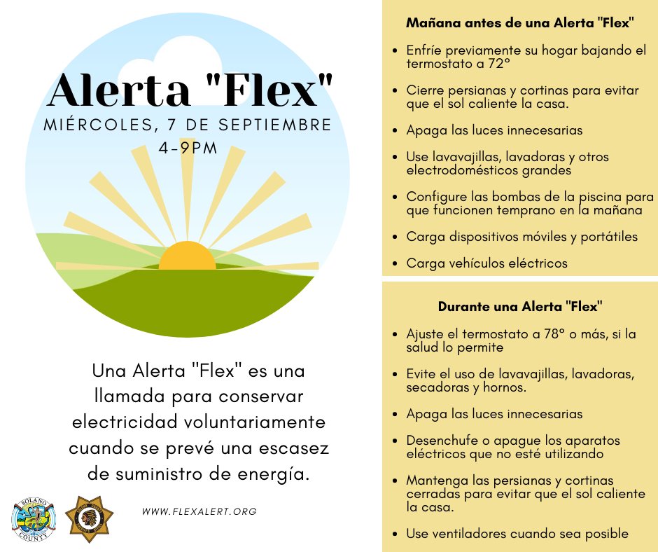 ¡Sus esfuerzos evitaron cortes de energía rotativos anoche y necesitamos su ayuda nuevamente! Así es como puede ayudar: suba el termostato a 78° o más (si su salud lo permite) y no use electrodomésticos grandes como lavadoras y lavavajillas hasta después de las 9PM de esta noche.