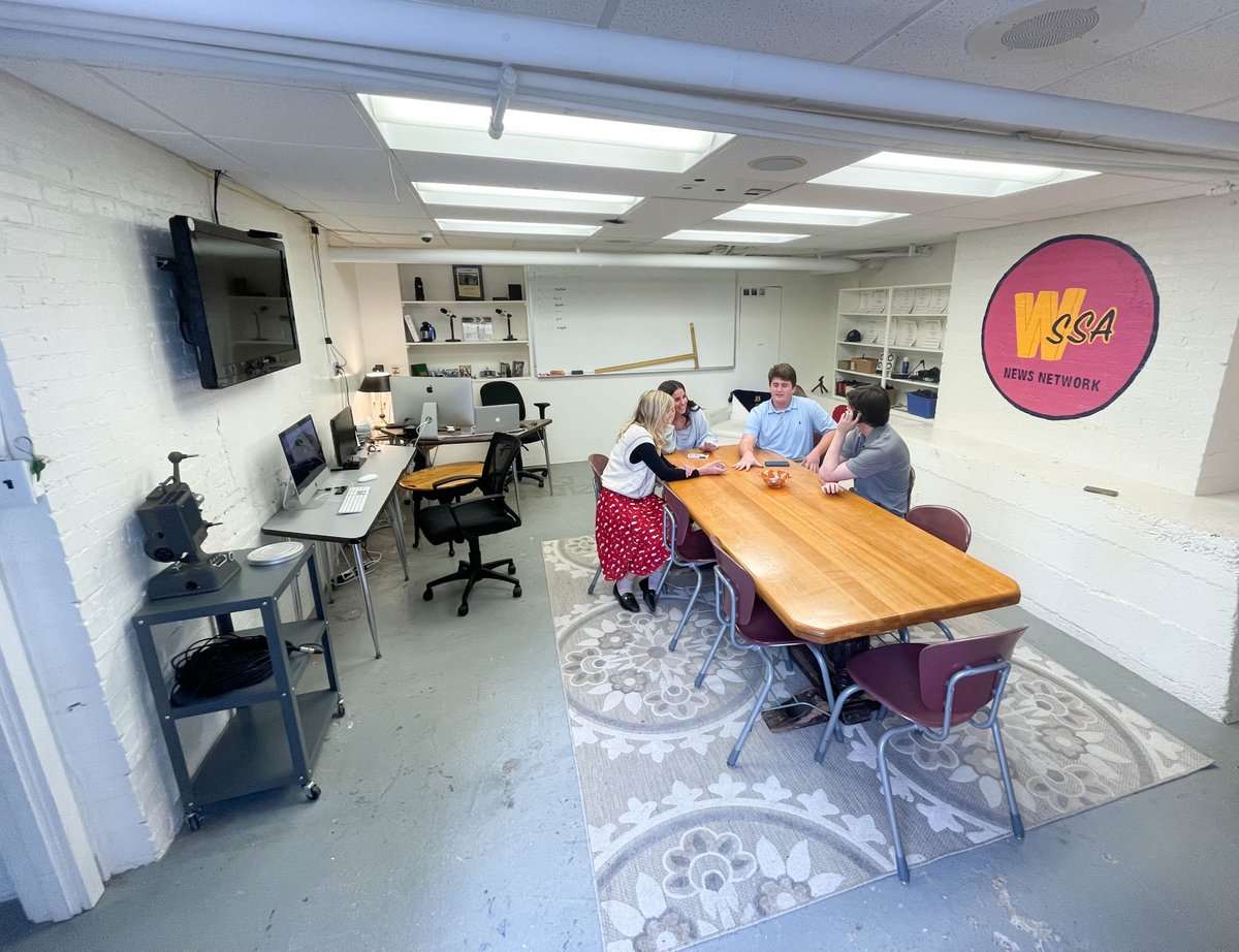 shady_side's tweet photo. The Emmy Award-winning WSSA-TV film club at the #SSASeniorSchool has a new home this year! With an infusion of new video equipment and a mural of the WSSA-TV logo on the studio wall painted by senior Chelsea Kaufmann, the club is looking forward to a successful 22-23 school year. https://t.co/NLSRs4XEBY