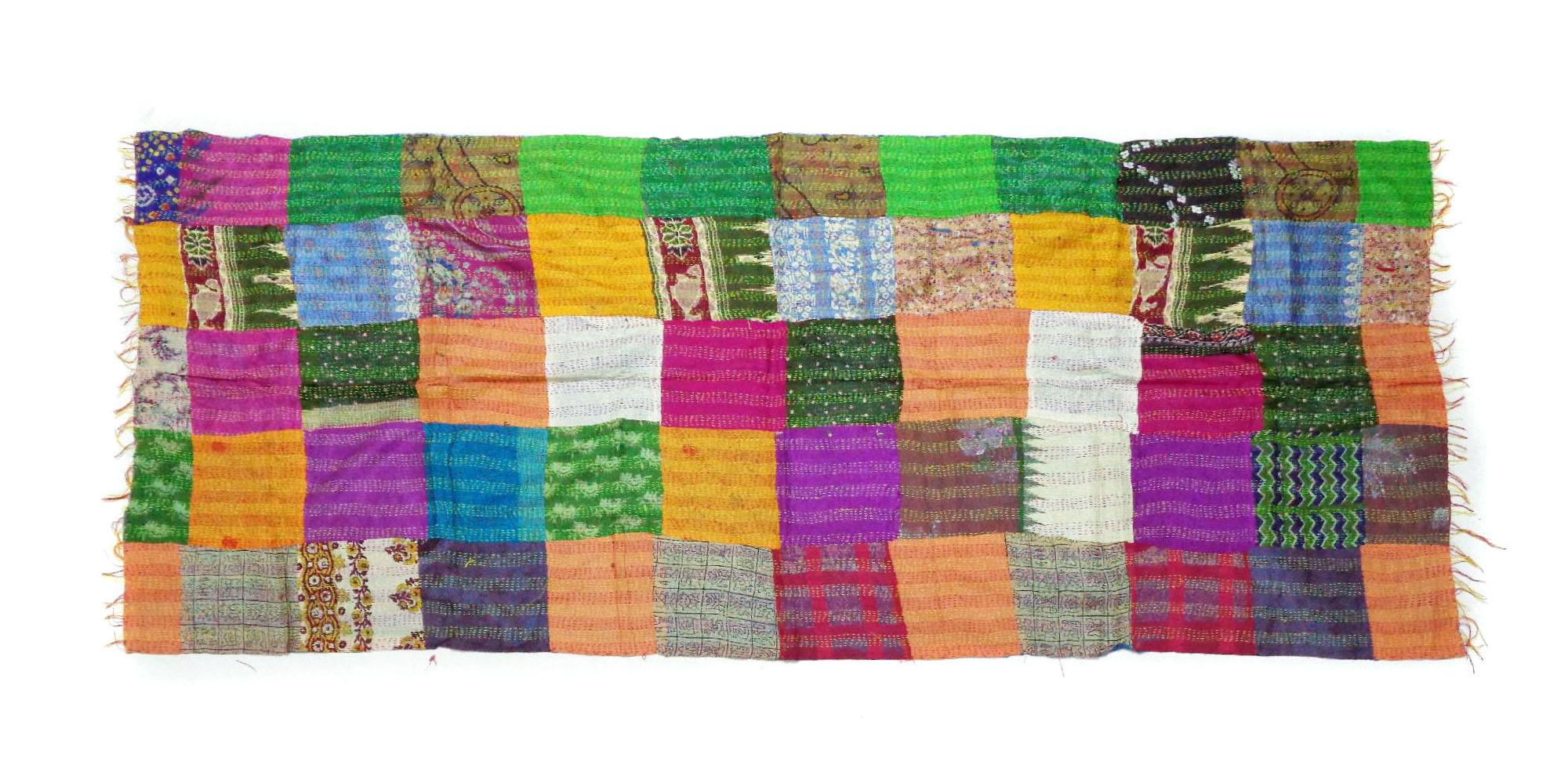 Handmade patch work long Silk Kantha Scarf Neck Wrap Stole Dupatta Collar Neckerchief Scarves KT49