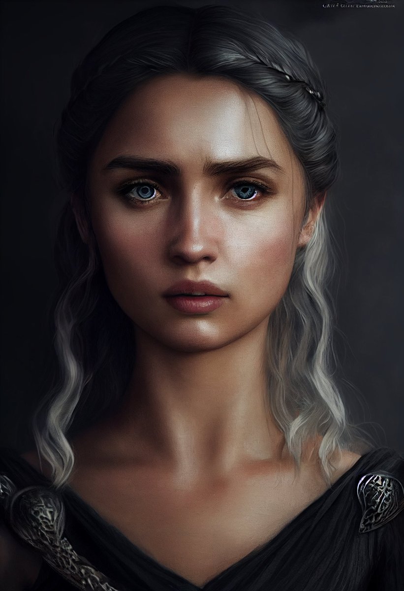 AMAI_Digital's tweet image. Any #HouseOfTheDragonHBO fans? I tried to have #midjourney generate a Targaryen played by a certain famous actress. Any guesses who?