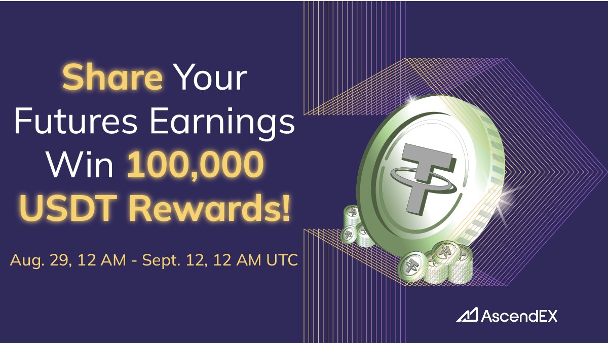 AscendEX_'s tweet photo. 🎁#ICYMI
We have been rolling out the "Share Earnings &amp; Win Rewards" event. Here is your chance to share in the 100,000 USDT prize pool!
 
Click here for entry details👉 https://t.co/t7Ow6BdEvz https://t.co/MxSvywSLxw