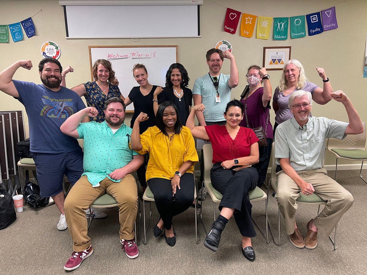 ArizonaEA's tweet photo. AEA President @MarisolGarciaAZ spent the day with members in Flagstaff listening to teachers and aspiring teachers tell their inspiring stories. @aeanau @FlagstaffEA #unionpower https://t.co/EQY2IBZOSp