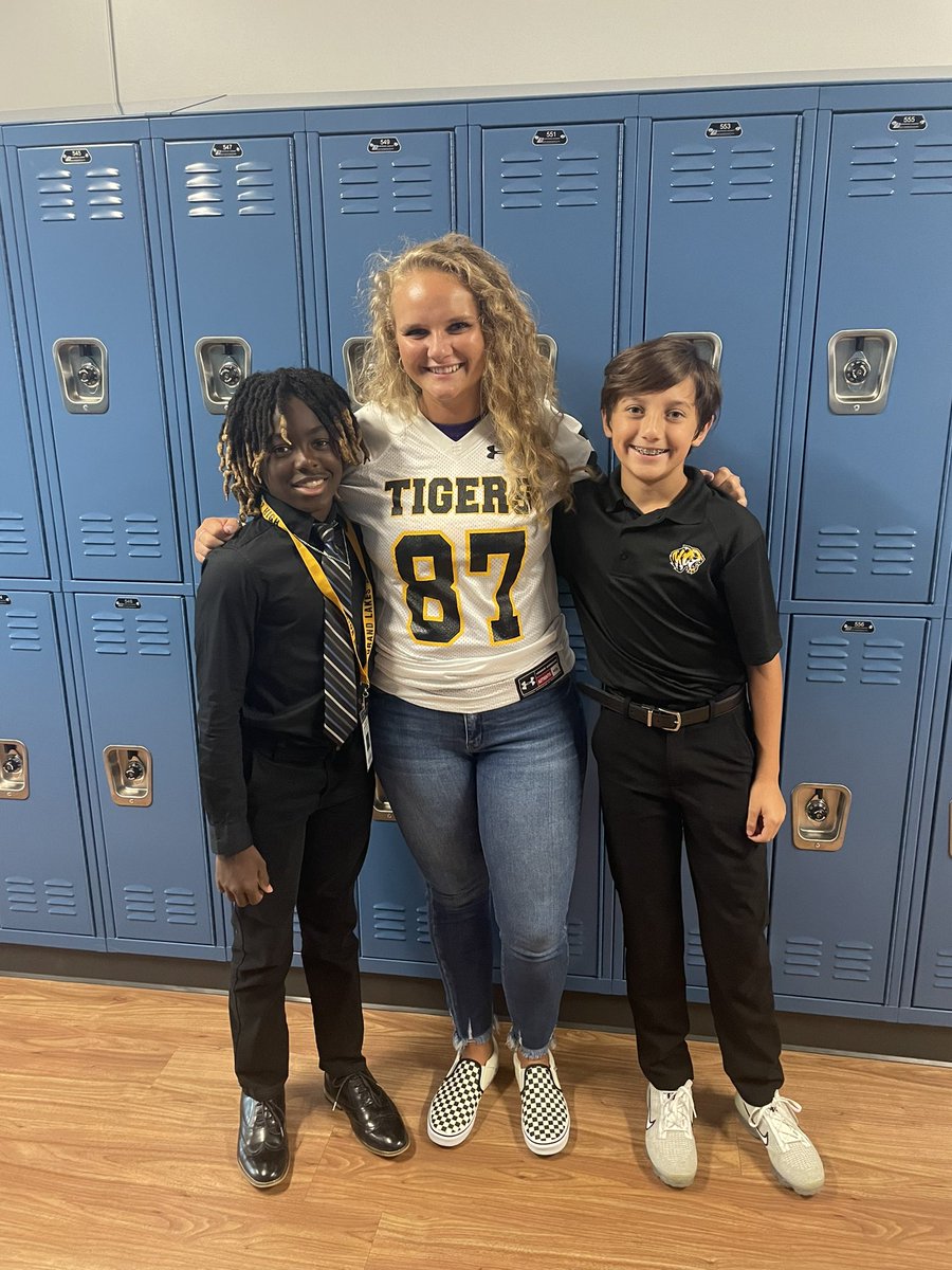 Congrats to <a href="/_Miss_Hart/">Miss Hart</a> our first recipient of our 8th grade football teacher of the week.  She embodies what Tiger Pride is all about!!