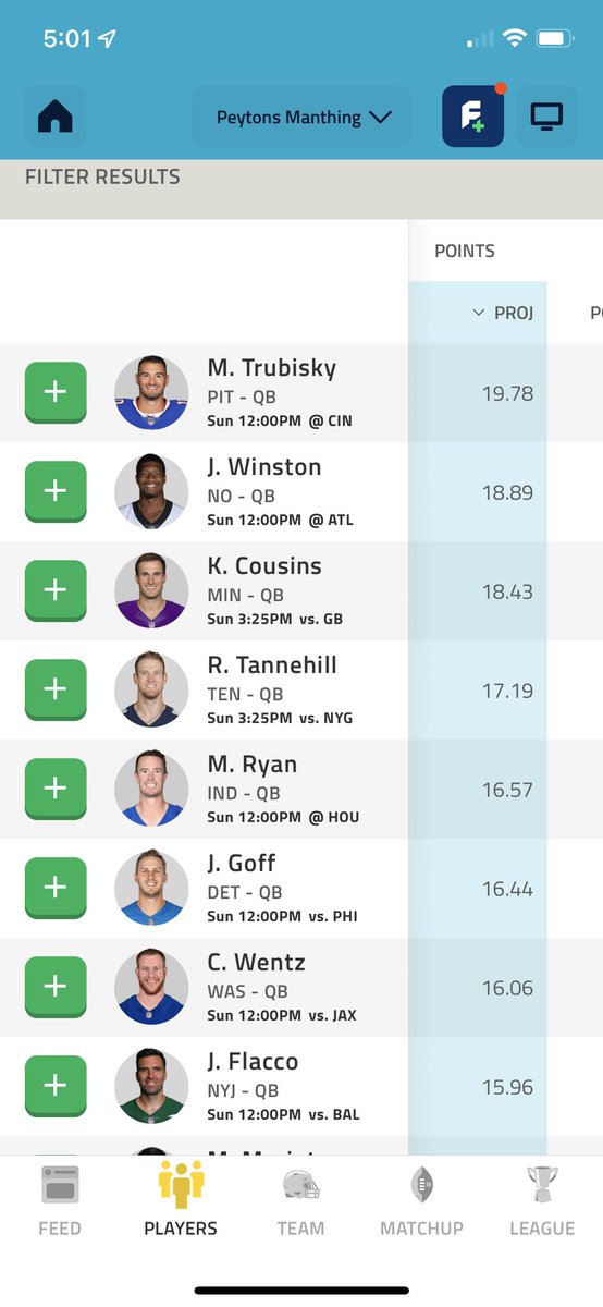 jaycej76's tweet photo. @JDLewisFF who would you drop from the bench for a back up qb? Lamar is my starter but didn’t draft a back up. https://t.co/j5AnJIz3dk