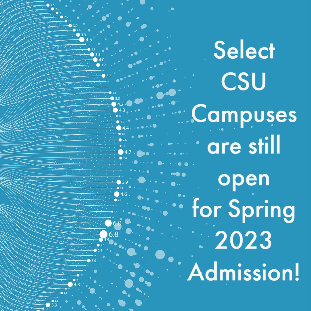 SolanoTransfer's tweet image. Are you interested in transferring to a CSU campus for Spring 2023? Select campuses are still accepting applications. Click on the link in our bio to visit the CSU Application Dates and Deadlines website, or contact the Transfer Center for assistance.