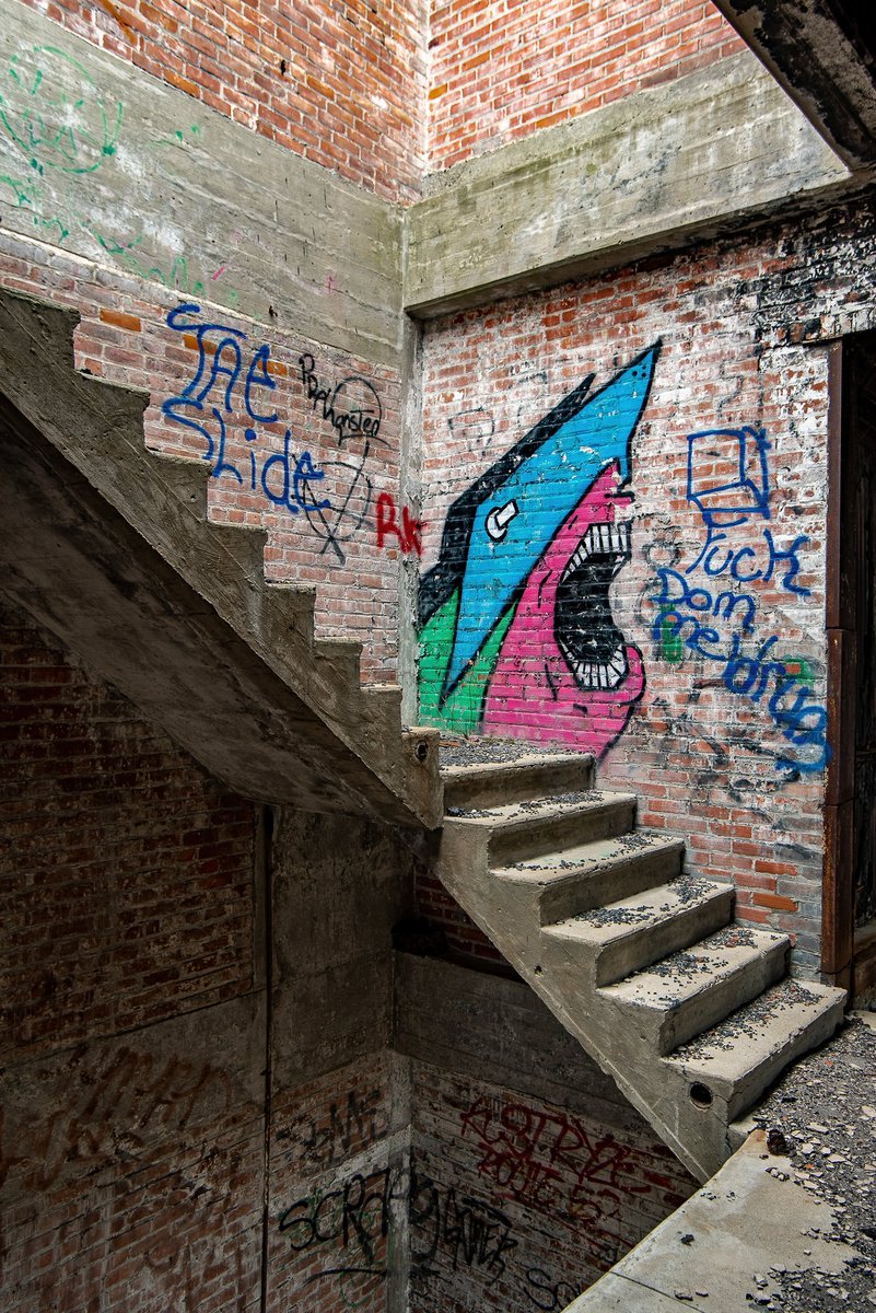 ExploresMr's tweet photo. A small sampling of the geometry inside of Detroit, Michigan's iconic Packard Automotive Plant. https://t.co/9x9qfXkgOO