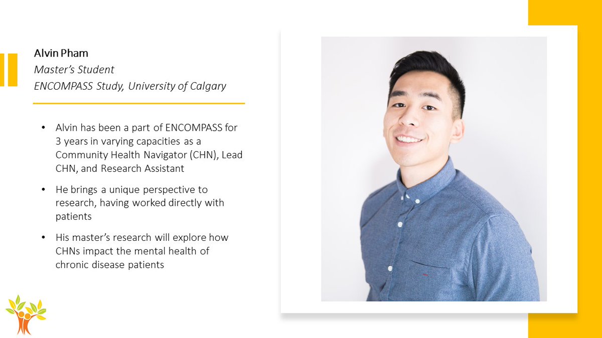 chn_encompass's tweet photo. Welcome Alvin to his new role on ENCOMPASS as a master’s student! Alvin is pursuing a MSc in Community Health Sciences at the University of Calgary. https://t.co/cJRUD3LBcE