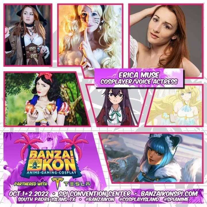 EricaMuseActs's tweet photo. If you enjoy my... bubbly beams of chaotic positivity? Please PlEaSe PLEASE, come meet me at one of these wonderful cons! 💖💖💖 I want to meet you MORE 😁🙏🥰 Or request me at your local cons ✌🤪 @BanzaiKon @events_fandom @Ecchi_Expo #voiceactor #cosplayer #actor #performer https://t.co/xwa7N5CDDb