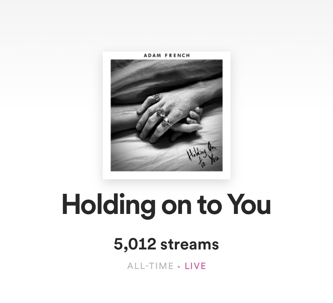 AdamFrenchUK's tweet photo. 5k streams in less than a day, mad. Well played everyone. Thank you so much… keep sharing, add it to your playlists and make tik tok videos using the sound. Love you all. 🍊🖤x #holdingontoyou #adamfrench #after #aftereverhappy #aftermovie https://t.co/1hd8LaUsJb