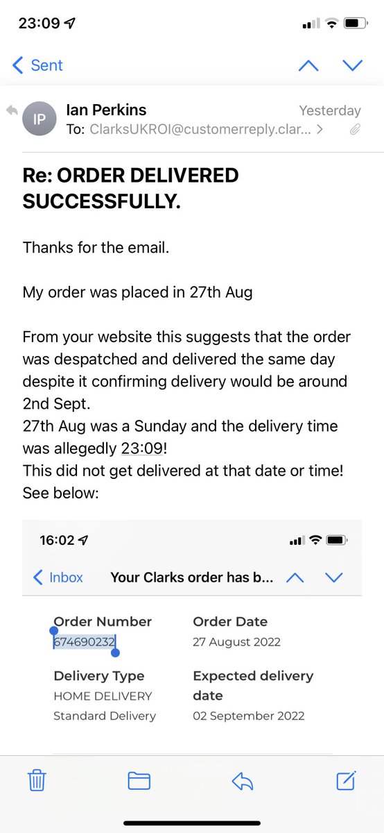 IDPERKINS's tweet photo. @clarkshelp please can someone come back to me on the below.
I messaged via WhatsApp as couldn’t get through by phone.
See the email reply at the bottom of the images below and my reply!
Need a resolution ASAP https://t.co/Z7645yIW9d
