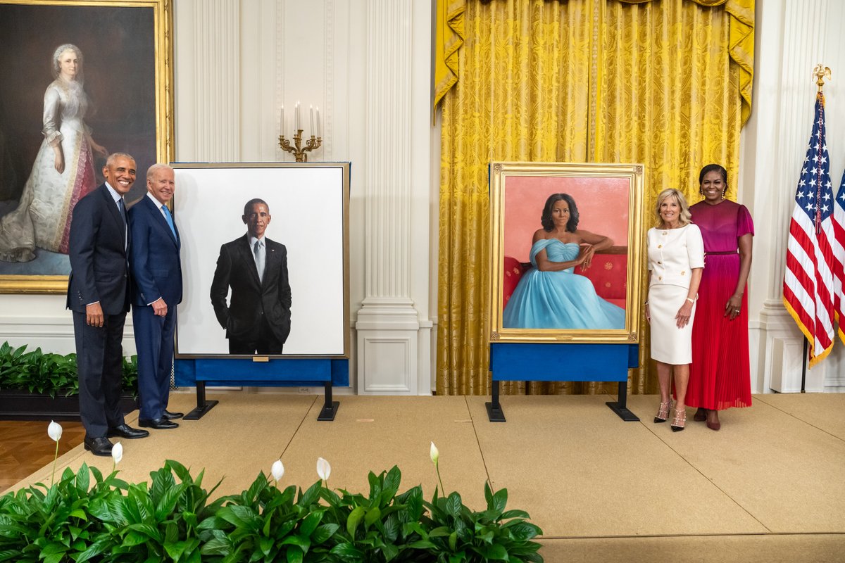 When I look at these portraits of Barack and Michelle, I see family. 

The family we all built — and the families across America that we served together.