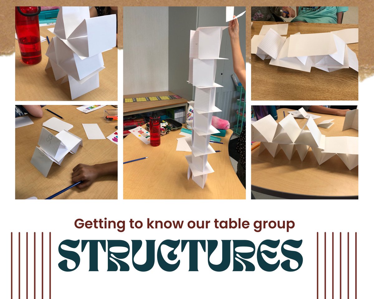 Today we spent time getting to know each other. Each table was challenged to find as many things in common as they could. They wrote each idea on a note card and tried to make the tallest tower.