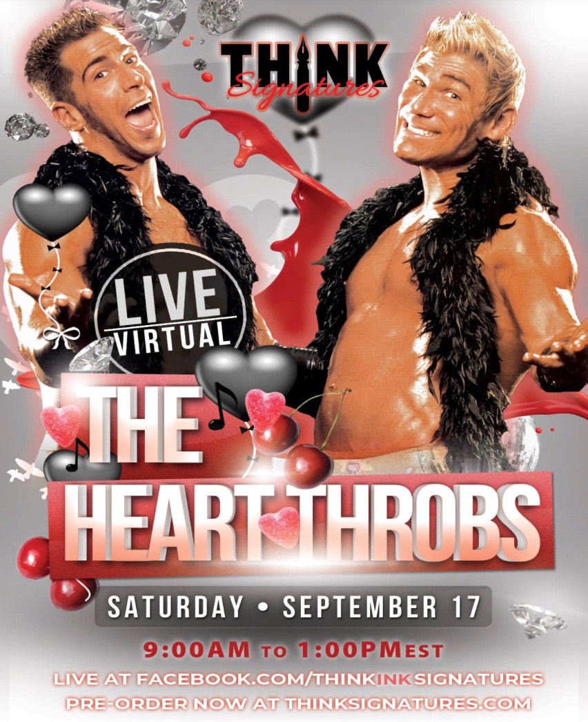 chrislandroche's tweet photo. VERY RARE UPCOMING AUTOGRAPH SIGNING / LIVE VIRTUAL
THE HEART THROBS ❤️💞❤️❤️💞
#thinksignatures @thinksignatures #wrestling #prowrestling #attitudeera #wwe #wwf #wweraw #wrestlers #sports #autographs #theheartthrobs #SmackDown #livevirtual https://t.co/We7NUteu74