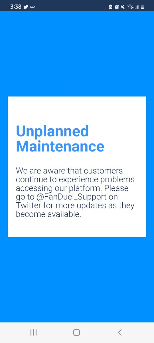 TheRealFraz87's tweet photo. @FanDuel_Support @FanDuel This and "down for maintenance." Which I have screenshots of it almost daily. Can't deposit when the site is down. Can't bet. Potential wins lost. Are we going to get some kind of credit? If not it's @DKSportsbook @DraftKings for me and many others! https://t.co/t6kBAmwmhC