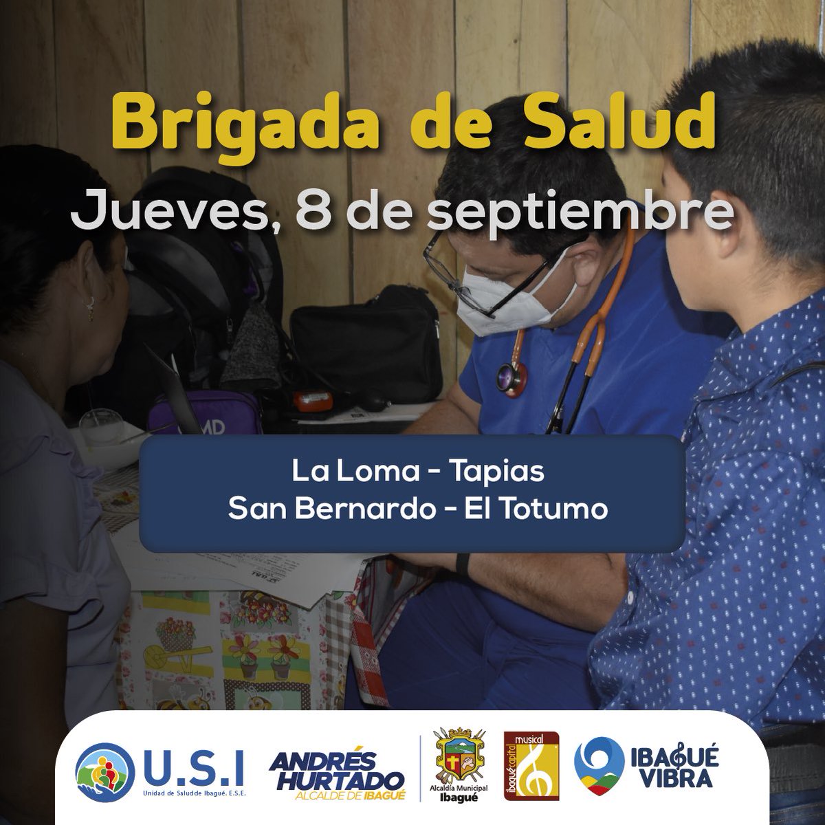 Alcaldiaibague's tweet photo. ¡Del escritorio al territorio! No pierdas la oportunidad de recibir atención humanizada en medicina general, odontología, vacunación, psicología y enfermería. ¡Siempre trabajando por tu bienestar! https://t.co/AAC8JrcOt9