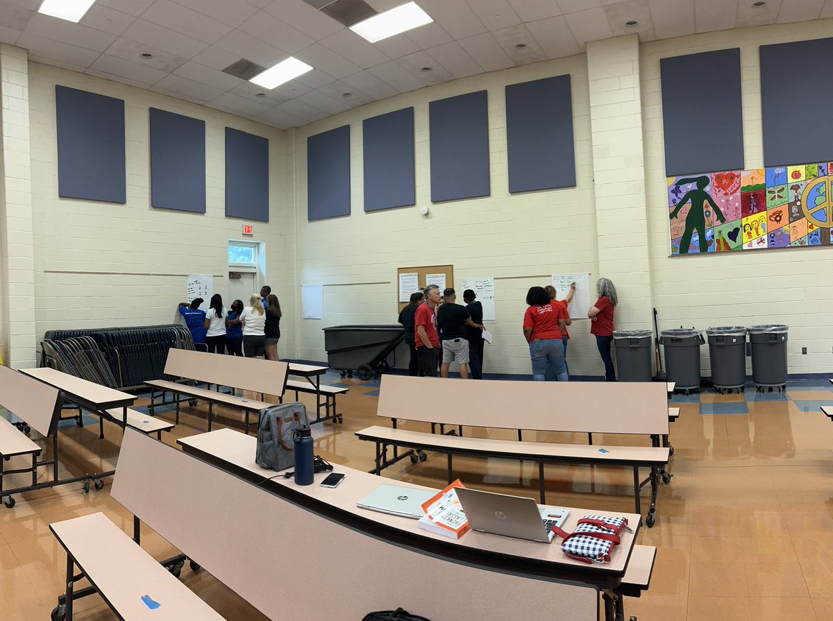 SimmonsMath23's tweet photo. Secondary Mathematics Department PD. Math teachers in action “working on A Thinking Task”! Vertical non permeant surfaces#Buildingthinkingclassrom https://t.co/UQAedIA8CF