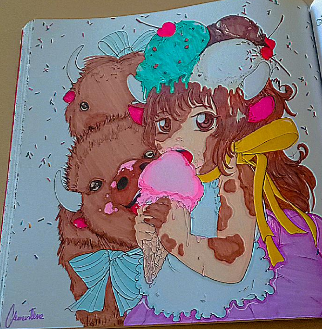 Clem_GJ's tweet photo. Doing alcohol markers hurts my head cause of the smell but it's worth it. #alcoholmarkers https://t.co/odT2qHCHVX