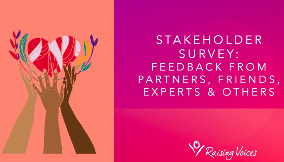 RaisingVoices's tweet photo. 📢Strategic planning is hard work!

Thanks to all 188 of you who supported us by responding to our #StakeholderSurvey.

We are grateful for your generous contributions on how we can strengthen the prevention of #vac &amp; #vaw.

Join us to #ShareBackFindings

https://t.co/VnCzzMFqYT https://t.co/yyWVD0XsOX