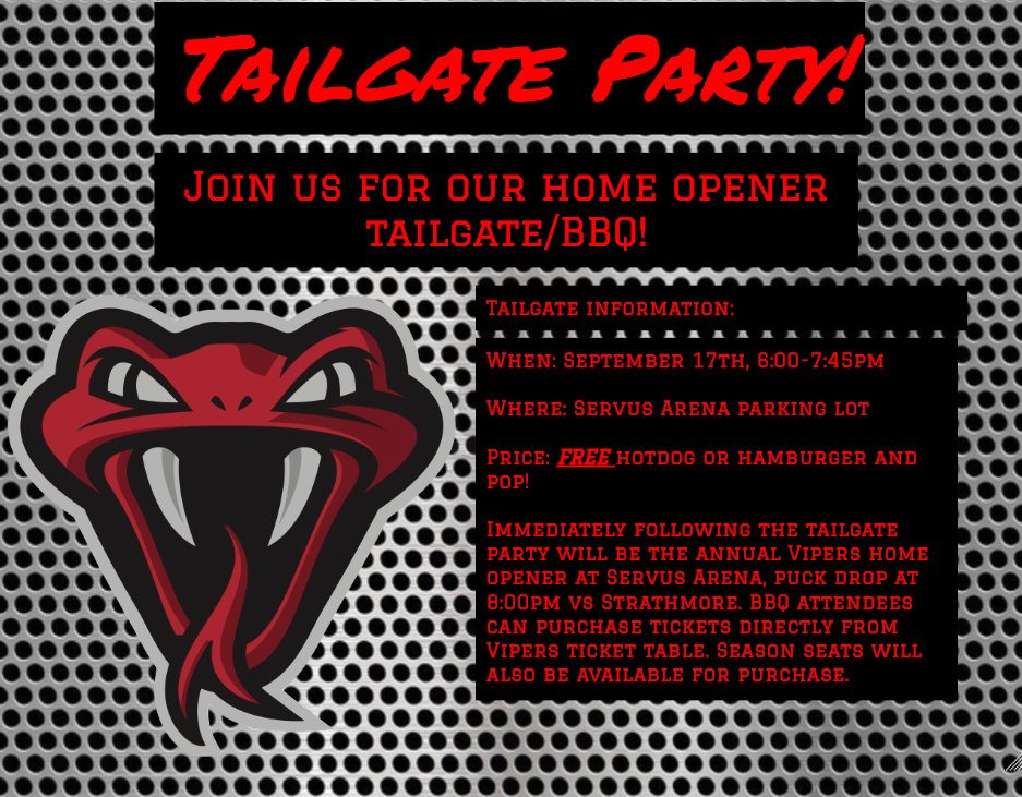 A BBQ and the home opener. Name a better duo. Big thanks to Wade Krusky &amp; Source Energy for donating their BBQ for use! As well a big shoutout to <a href="/NossackFG/">Nossack Food Group</a> for their help with the food and prize donation and to <a href="/CentralABCAC/">Central Alberta Child Advocacy Centre</a> for their volunteer support!