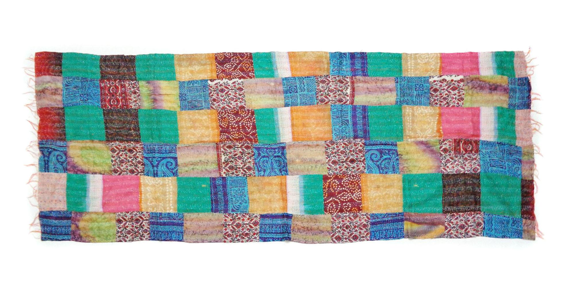 Silk Scarf Neck Wrap Stole patchwork Kantha patchwork Scarf Veil Boho Scarves KT31