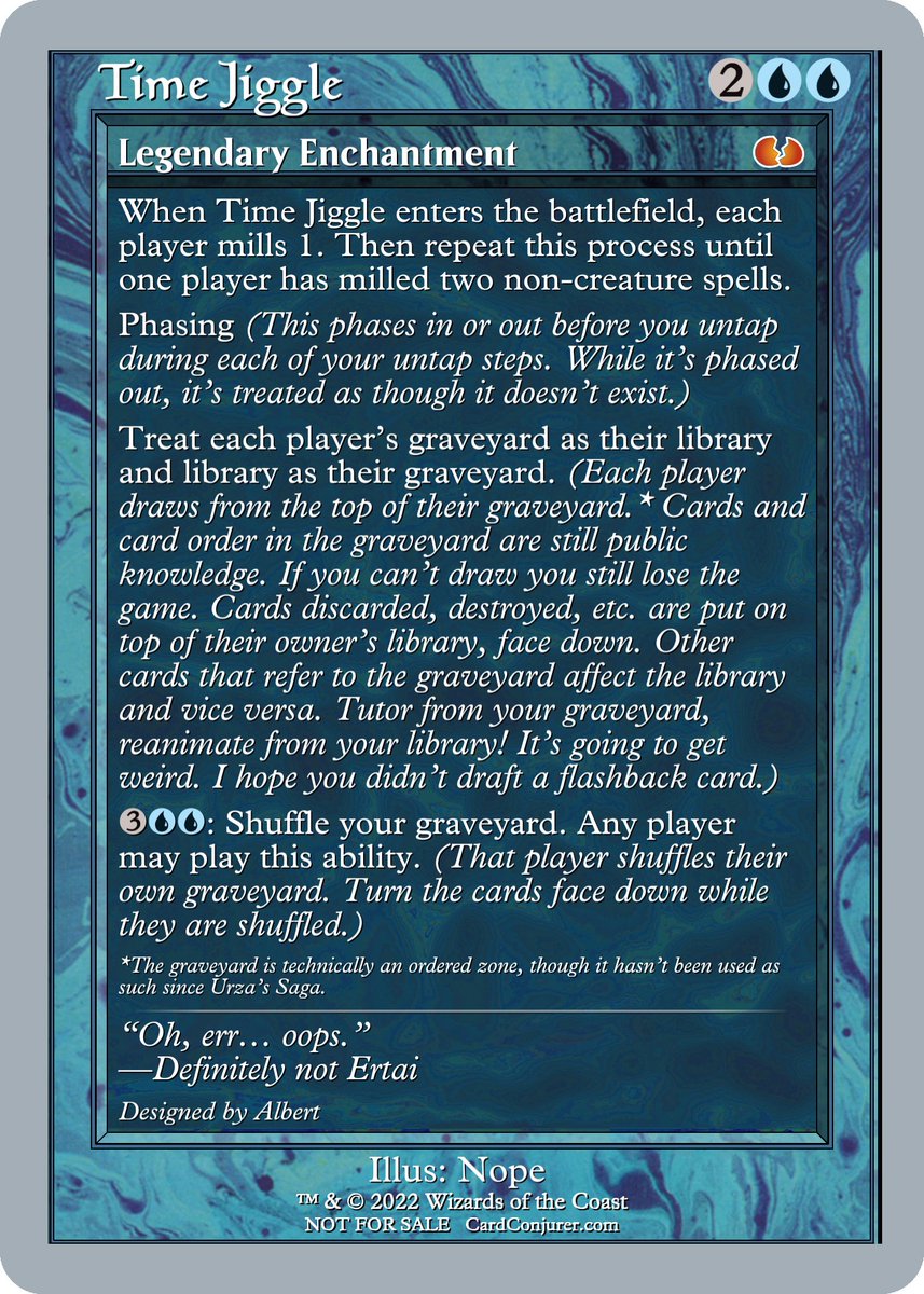 Here's the hardest I've worked on a card in card conjurer.
#cardConjurer #silverBordered #phasing #customMTG